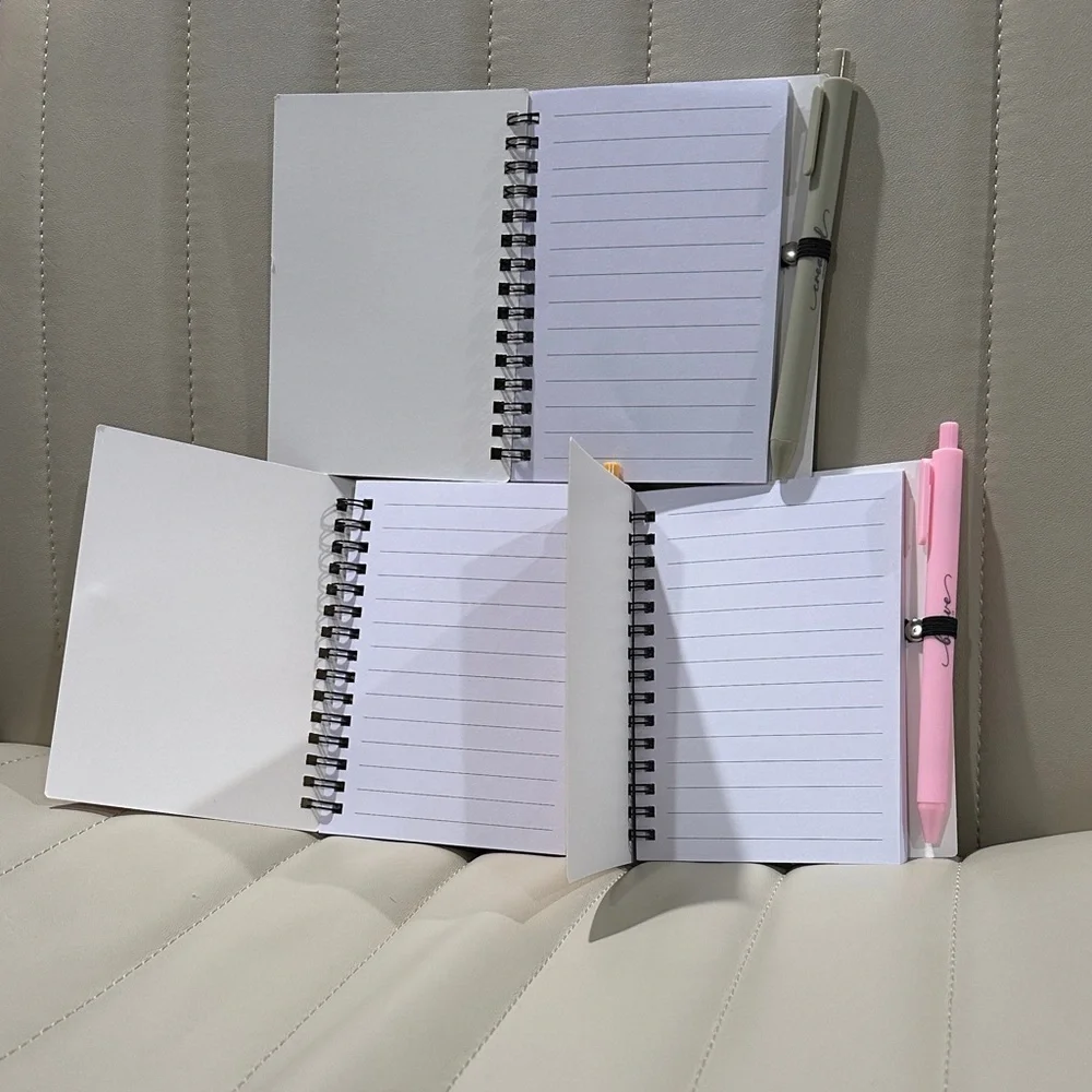 Bible Verse Notebook Trio & Pens Loved - John Brave - Joshua Created - Genesis
